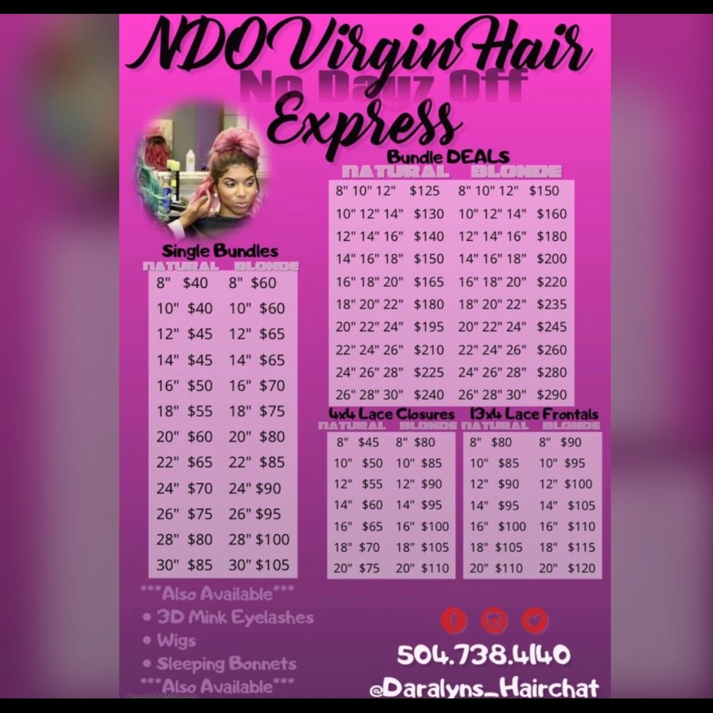 NDO Virgin Hair Express! 100% Virgin Hair